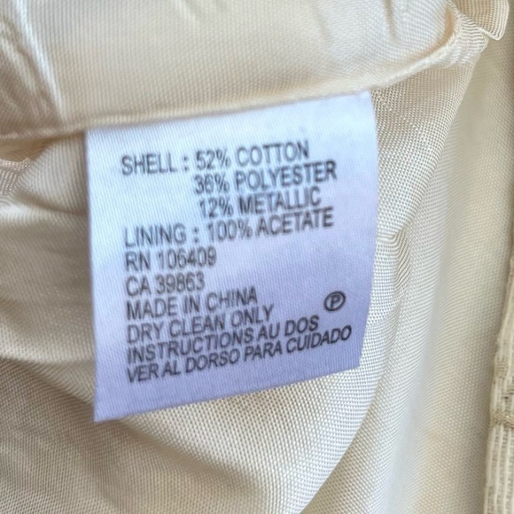 Vintage Tahari Gold Champagne Dress Size 8 - Picture 6 of 9